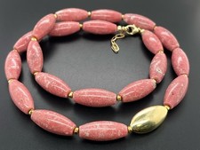 COLLIER 925/- SILBER VERGOLDET MIT THULIT & HÄMATIT  SOGNI D'ORO SCHMUCKJAGD