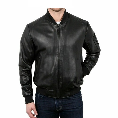 Herren schwarz leder - schwarz,