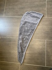 Kopfhandtuch Haarturban Turban Haartrockentuch Handtuch Baumwolle Grau Neuwertig