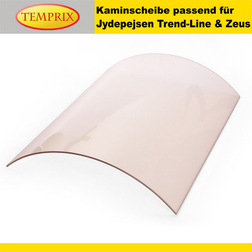 Kaminglas gebogen für