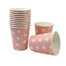 60 Pappbecher rosa weiße