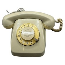 Krone Post Telefon 611-1 Wählscheibe Drehscheibe Analoges Festnetztelefon Creme