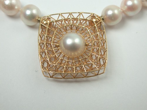 Edles collier mit akoyaperlen - collier,