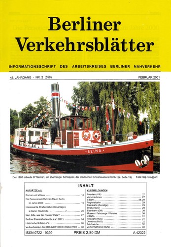 Berliner verkehrsblätter heft - berliner,