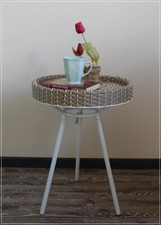 Tisch Rattan Garten Gartentisch Balkon Beistelltisch Outdoor Kunstrattan D43 NEU