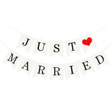 Wimpelkette Just Married weiß Hochzeitsdeko Frisch verheiratet Deko vintage