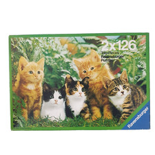 2x 126 Teile Puzzle Kätzchen