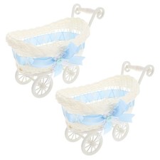  2pcs Kinder verwenden Nachahmung Rattan gewebtes Korbbonbon -Aufbewahrungswagen