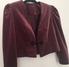 MEICO - Jacke Samt Aubergine Puffärmel Postament - Grösse S/M