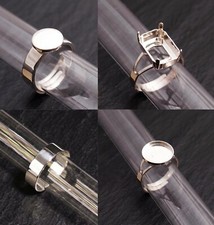 Silber 925 Ringfassung Ring Platte Rohling Krappen Cabochon Fassung Steinschatz