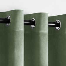 6x Samt Vorhang Salbei Grün mit Ösen 140 x 245 fast neu von MIULEE, Schnäppchen 