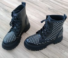 wie neu - Buffalo Boots Gr. 42 Stiefel mit Nieten und Plateau in schwarz silber