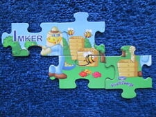 4 Puzzleteile  Fruchtzwerge-Magnete  Imker  Ersatzteile