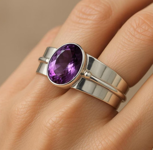 Versilberter amethyst messing - versilberter,