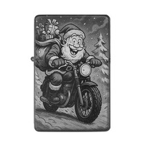 Motorrad Nikolaus Feuerzeug Weihnachtlichen Motiven Gravurtext  personalisierbar