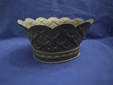 gr. altes Ziergefäß Messing Art Deco Cachepot Pflanzgefäß 944 Gramm