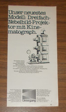 Seltene Werbung LIESEGANG Dreifach-Nebelbild-Projektor mit Kinematograph 1980