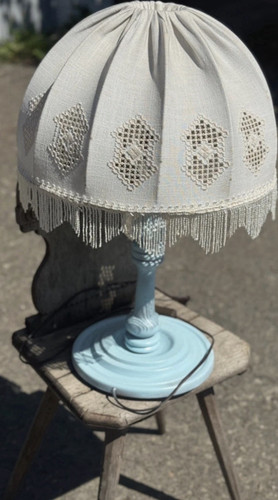 Vintage tischlampe stoffschirm - tischlampe,