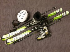 Skiset, Ski 160 cm + Skischuhe Gr. 42 + Helm + Brille