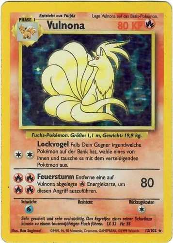 Pokémon karte vulnona - pokémon,