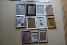 11 Bilderrahmen mit Echtglas verschiedene Größen und Farben