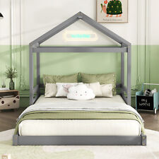 Hausbett Bodenbett Kinderbett Jugendbett Doppelbett 140x200 mit Lattenrost Grau