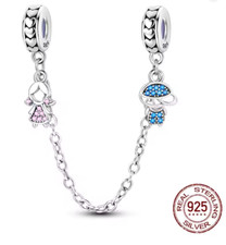 💝 925 Silber Sicherheitskette mit Charm – für Pandora & mehr, versch. Modelle