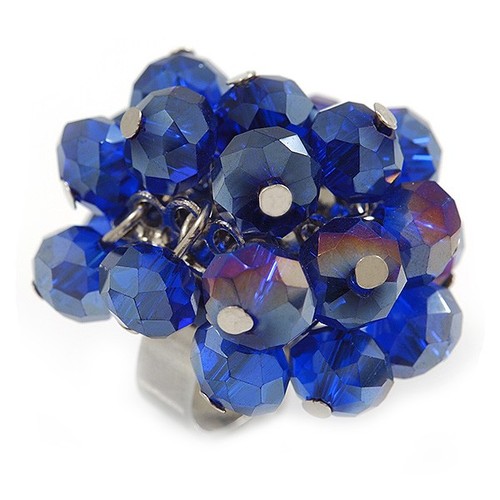 Marineblauer cluster ring aus - cluster-ring,