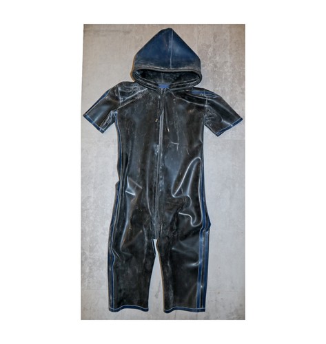 Latex catsuit mit kapuze - latex, |