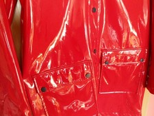 Lackjacke PVC Lackmantel Innenfutter Kaputze Regenjacke Lack TopShop Gr. L / 40