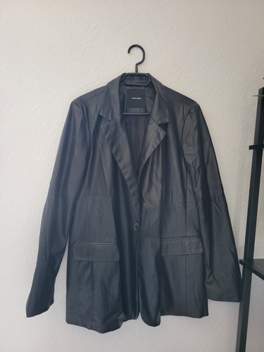 Blazer lederoptik schwarz - blazer, vero
