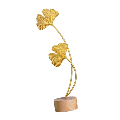 Goldene ginkgoblatt statue - goldene, ginkgoblatt-statue