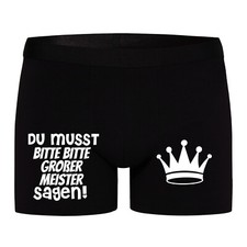 Männer fun Boxershort mit Spruch Lustig Großer Meister Herren Unterhose Motiv