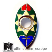 Charlotte Ehinger und Schwarz 925 Silber Aufsatz Scheibe Emaille