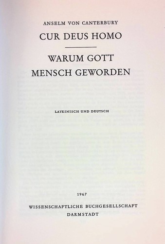 Cur deus homo warum gott - deus,