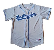 Majestic Los Angeles Dodgers Trikot grau stitched MLB Jersey LA Sz. L/XL