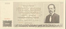 Tschechoslowakei banknote 5000 - tschechoslowakei,
