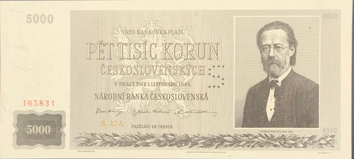 Tschechoslowakei banknote 5000 - tschechoslowakei,