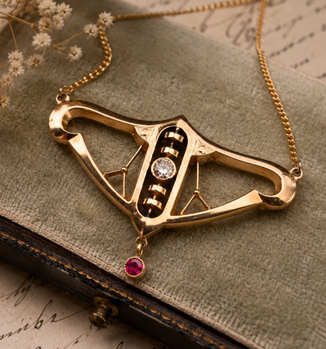 Collier 585 gold antik - collier, gold,