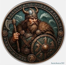 Silver Coin: 2025 American Eagle "Harald Ironstorm" Color  - 1 Oz Fine Silver