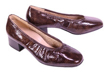 Fasan Pumps Damen Schuhe Lackleder braun Gr. 40,5 Stretch Reptillook CR159