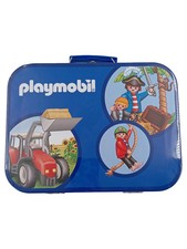 PLAYMOBIL Spielzeug Aufbewahrungsbox Metall Blau Grafisch Logo-Print Kinder