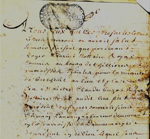 1712 tillières acte notarié - tillières,