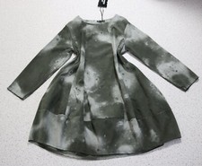 Kleid Long Tunika Fein Cord EG 42 44 46 Langarm A-Linie Taschen oliv grün