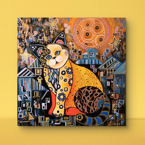 Original katze bild 50 50cm - katze,