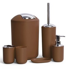 6tlg Badset Badezimmer Zubehör Set Bad Set Mülleimer WCBürste Seifenspender Nr.2