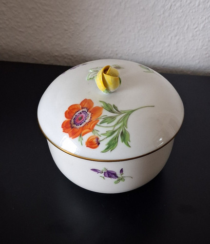 Meissen deckeldose blumen - deckeldose,