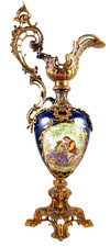 Antike  dekorativer Krug Bronze Porzellan Frankreich 19. Jahrhund 56 cm
