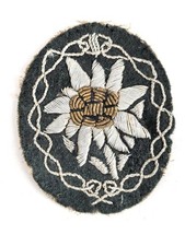 Edelweis für die Feldbluse der Gebirgstruppen der Wehrmacht. Handgestickte Ausfü