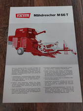 Original Prospekt Fahr Mähdrescher M 66 T Traktor Schlepper